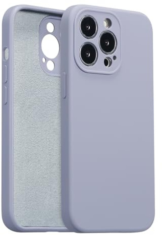 ZTOFERA Liquid Silicone Case for iPhone 14 Pro (6.1), Lavender Grey | Anti-Scratch Soft Microfiber Lining, Fresh Solid Color, Lightweight, Full Camera Protection, Shockproof Protective Cover