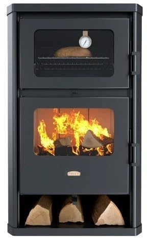 Prity FG D Estufa de leña con horno y camisa de agua | Calefacción central | Certificado CE | Estufa de leña