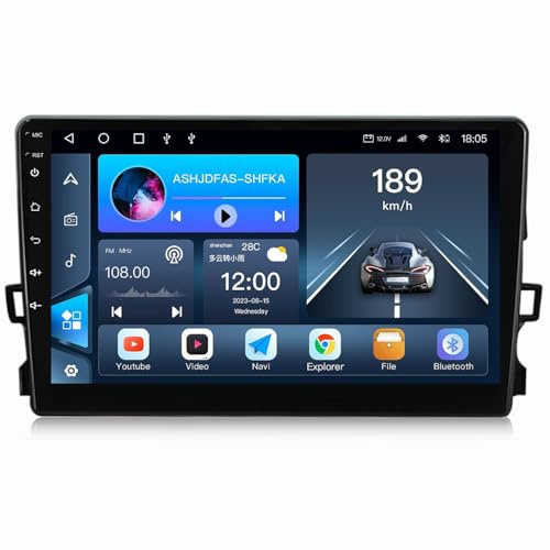 Android 15 Radio para Toyota Auris 2006-2011 con Wireless Carplay y Android Auto, Pantalla Táctil Incell 9 Pulgadas con GPS WiFi Bluetooth FM RDS Cámara Trasera(4-Core(2G+32G))