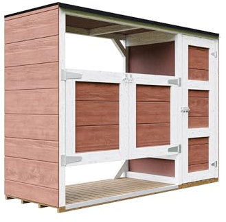 Mülltonnenbox 2er 240L Aus Wetterfest LP Smartside Holz, Mülltonnenverkleidung mit Türen, Garten Mülltonnenbox, Moderne Garten Box Außen – Timbela M981A-REDWOOD RED