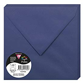 Clairefontaine 5793C - Packung mit 20 Umschläge Pollen, Format 165 x 165mm, 120g, ideal für Einladungen und Korrespondenz, Königsblau, 1 Pack