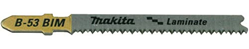 Makita B-10986 Stichsägeblatt B-54 BiM 5 Stück, spitz verzahntes Kurvenblatt, ideal für saubere Kurvenschnitte in Laminat von 1,5 bis 15 mm Materialstärke