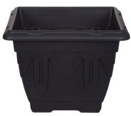 Whitefurze G02048 - Maceta (Cuadrado), Color Negro