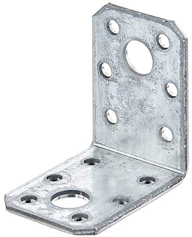 Alberts 332334 Squadretta di giunzione angolare, Acciaio, 50 x 50 x 35 mm / 6 Stk