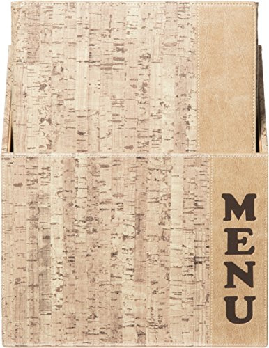 SECURIT Design Leder Optik A4 Menukarte (x10) Plus Box, inkl. 1 dopplete Einlage für Menüs (für 4 Seiten A4)