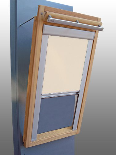 Verdunkelungsrollo Rollo Thermo creme mit Seitenschienen für Velux DG-EP VL,VG,VX 085 ALU