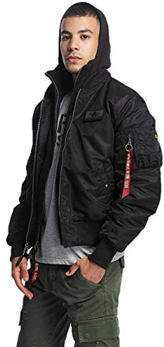 Alpha Industries Herren MA-1 D-Tec SE Bomberjacke, Black/Black, L
