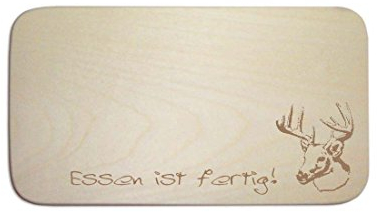 Breakfast Board with German Text Deer Head - 02 people Includes Engraving plaque Waidmann Breakfast Breakfast Board with Hunting