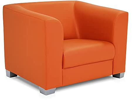 moebel-eins Chicago Sessel Cocktailsessel Polstersessel Sessel Clubsessel, Material Kunstleder, orange