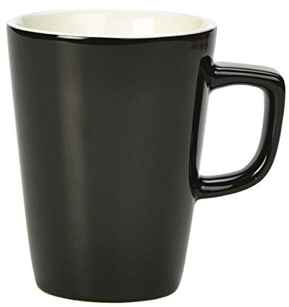 Genware Porcelain Latte Mug Black 12oz / 340ml, 322135BK, Single