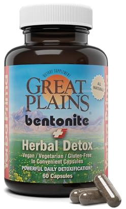 Yerba Prima Bentonite Clay Plus Herbal Detox - 60 Veggie Capsules - Natural Cleansing Supplement