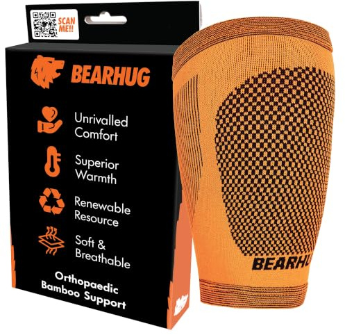 Bearhug Thigh Sleeve - Hamstring Support for Men and Women, Sciatica Pain Relief Products for Muscle Injury, Strains, Tears and Soreness, Bamboo Leg Support with Anti Slip Silicone, L
