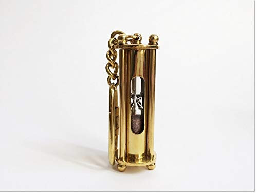 Buddel-Bini Versand Schlüsselanhänger Sanduhr Messing, Windspiel, 13,5cm