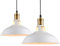 iDEGU 2 Piezas Lámparas Colgantes Vintage Lámpara de Techo Industrial Iluminación E27 Retro Luz Colgante para Cocina, Salón, Dormitorio, Comedor, Pasillo, Restaurante - 27CM (Blanco)