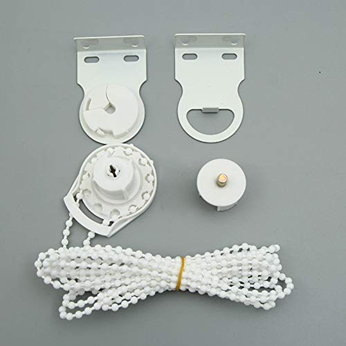 NANAD 35mm Quality Metal Bracket Upgrade Roller Blind Fittings Spare Kit, White Heavy Duty Bead Chain Kit For Roller Blind Home Hardware Practical(White)