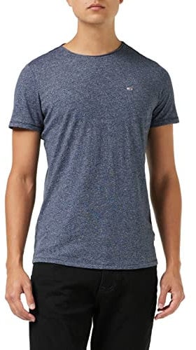 Tommy Jeans Homme Tjm Xslim Jaspe Neck Ext Dm0dm09586 Hauts En Tricot À Manches Courtes, Bleu (Twilight Navy), XXL EU
