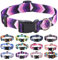 Mihqy Collier pour Chien, Motif Tendance avec Boucle à dégagement Rapide, Bohème, Fleur, Géométrique, Tribal Design, Collier Classique, pour Petits, Moyens et Grands Chiens(Flèche Violette,S)