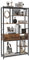 soges Bücherregal Regal Standregal mit 4 Ebenen und Schublade Hoch Regal aus Holz und Stahlgestell für Wohnzimmer Arbeitszimmer Kinderzimmer, 100 cm x 30 cm x 180 cm