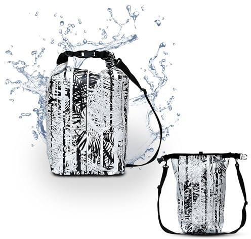 IKURI Drybag Trockentasche Rucksack Rolltop Wasserdicht aus Plane - Tasche für SUP, Surf, Kayak, Outdoor - Design Palmeras