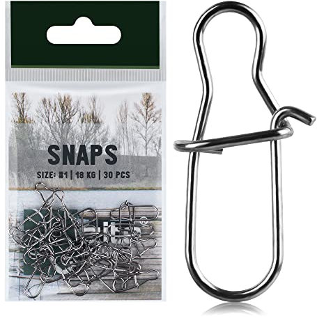 Zite Fishing Snaps Angeln im Set - 30 STK #1 Angelwirbel 18kg – Robuste Einhänger für Gummiköder Wobbler Spinner-Baits