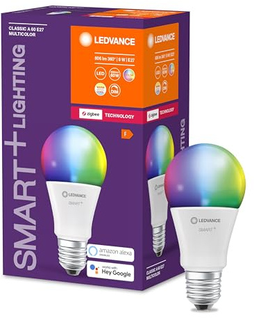 LEDVANCE Smart ZBA60RGBW10W 230VFR E27 4X1 LEDV, Plastics, 9 W, White