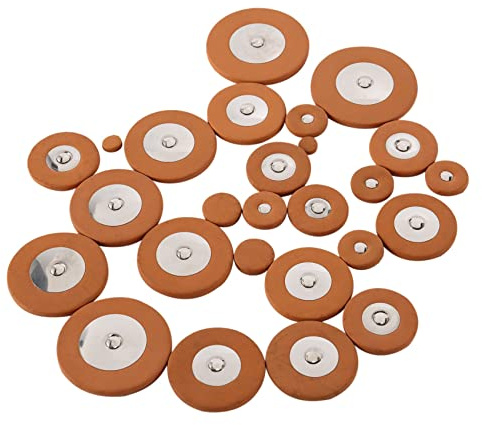 25 pcs Leather Tenor Saxophone Pads Orange Sax Pads Replacement Woodwind Instruments Parts & Accessories