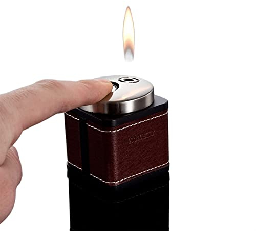 Accendisigari Da Tavolo Retrò in Metallo Classico - Decorazione Gonfiabile, Pistola per Saldatura Antivento, Boutique Cigar Gadget Da Uomo, Accendino Da Butano a Fiamma Portatile