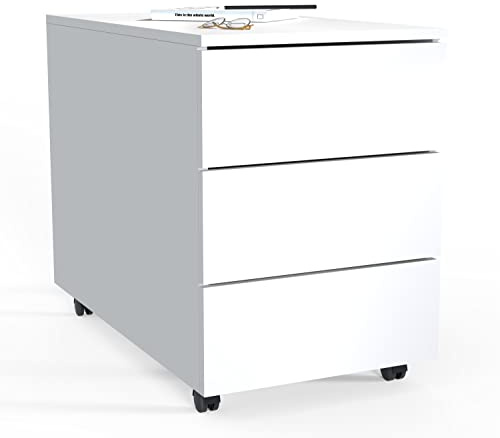 VCM Rollcontainer | Beistellcontainer mit Schubladen |Maße ca. H. 55 x B. 39 x T. 70 cm | Bürocontainer - Dalosa 3 Schubladen white