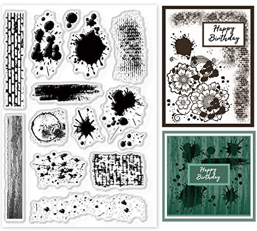 GLOBLELAND Hintergrund Klar Briefmarken Flecken Silikon Transparent Stempel Transparent Briefmarken für Karten Die DIY Scrapbooking Fotoalbum Dekoration
