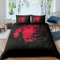 TAKOLI Bettwäsche 135 x 200 Japanischer Samurai Druck, Weiche Microfaser Landschaftliche Silhouette Bettwäsche Set 2 teilig - Sonnenuntergang Motiv Bettbezug & 1 Kissenbezüg 80x80, mit Reißverschluss