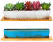 2 Pack Grandi vasi per piante succulente con vassoio di drenaggio, vasi rettangolari lunghi 9,8 pollici per piante da interno Contenitore per piante da fiore di cactus in ceramica poco profondo