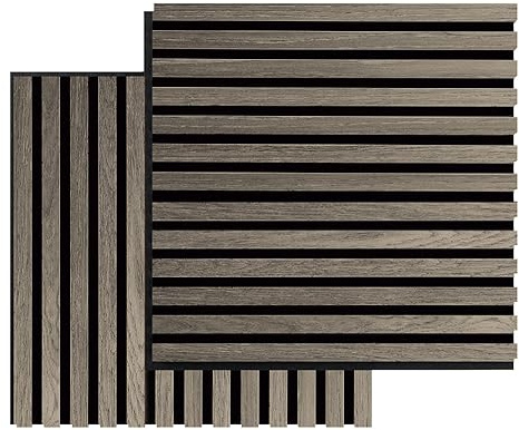 FIBROTECH Akustikpaneel Square Grey Oak (graue Eiche, 520×520 mm, 0,27 m2, Raumklang, Wandverkleidung, Akustikplatten, Schallisolierung) 2344636