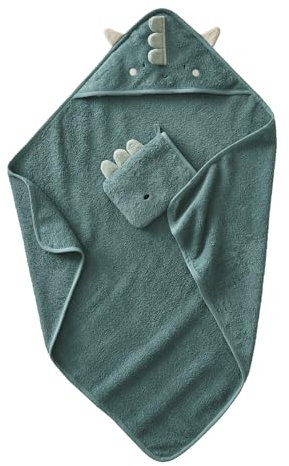VERTBAUDET Cape de Bain + Gant Dragon Vert 100X100