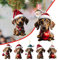7 Stück Dackel Weihnachtsbaumschmuck Cute Acryl Tannenbaumschmuck WeihnachtsanhäNger Hund Flat Decorations Auto Ornament Geschenke, Niedlicher Acryl Anhänger Weihnachts Deko (Khaki 5pcs, One Size)