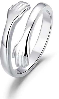 Ring aus 925er-Sterlingsilber für Damen, offener Ring, verstellbar, Schmuck als Geschenk für Frauen, Männer, Paare, Jahrestag, Geschenk, Sterling Silber