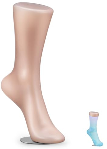 EXCEART Mannequin Modèle de chaussettes de pied magnétique féminin Présentoir Chaussettes courtes Bracelet de cheville Porte-bijoux Modèle de pied factice pour chaussures Sandales Présentoir à