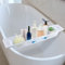 VonVVer Extendable Bath Caddy Tray - Plastic Bath Tray White, Extendable Bath Shelf Bathtub Tray Adjustable Bath Table Tray Over tub 80x15x10cm Bathtub Storage Rack for Candle Towel, Book, Wine