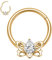 316L Chirurgenstahl Septum Schmuck Gold Nase Ring 16G Daith Ohrringe Septum Clicker Ring Conch Piercin Schmuck Nahtlose Clicker Ring Rook Helix Knorpel Tragus Hoop Ohrringe 10mm(Lotus Shape)