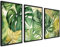 ag.art deco Modern Poster Set Grüne Monstera | 3 Stück 50x70cm mit Rahmen schwarz | Gemälde Bild Blätter Poster Aquarell Wanddekoration