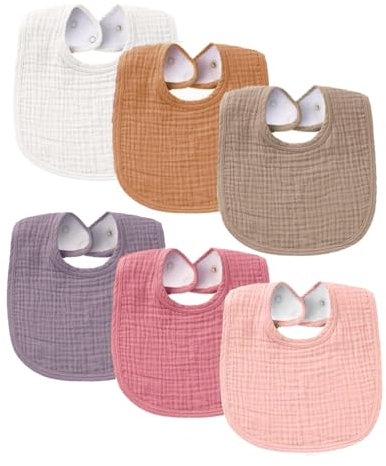 SLOSH Lätzchen Baby Für Neugeborene Jungen Mädchen Unisex Set Druckknopf (Lila)