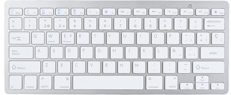 Diyeeni Zweisprachige Tastatur, Tragbar, Ultradünn, für Deutsch, Französisch, Spanisch, Italienisch, Tastatur, Kabellose Bluetooth-Tastatur, (Spanisches QWETZ-Layout)