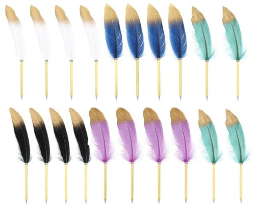 PATIKIL Feder-Kugelschreiber Großhandel 0,5 mm Tinte Vintage Vergoldeter Stab Schreibfedern für Büro, Hochzeitsgästeunterschrift