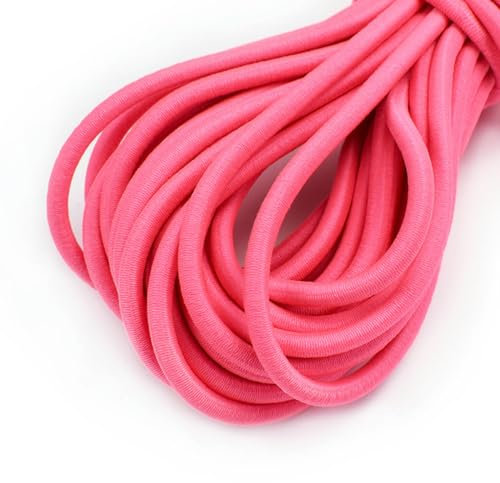 YJzhAHanG Cuerda elástica,Cuerda elástica, 5/10 Metros 5mm Colorido Cuerda Muy elástica cordón elástico Redondo Banda de Goma for la Cabeza cinturón Accesorios de Costura de Ropa(7,10Meters)