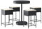 vidaXL Gartenbar Set 5-TLG., Gartenmöbel mit Kissen, Bartisch Stehtisch Barhocker Barstuhl, Theke Bar Tresen Gartentheke Sitzgruppe, Schwarz Poly Rattan