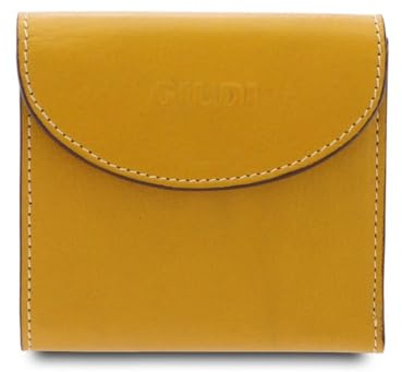 Giudi ® - Damengeldbörse, Geldbörse, Geldscheinhalter, echtes Leder, Rindsleder, Verschluss mit Knopf, Made in Italy - 6470/TV/GVE, Honiggelb, 9,50 x 10,00 x 2,00 cm, Casual