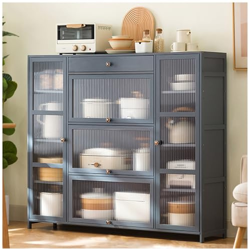Generisch Küchenvorratsschrank, freistehender Schrank mit großer Schublade, moderner Buffetschrank, Lagerschrank, Vorratsschränke für Küche, Badezimmer, Wohnzimmer,A,100×117cm/39×46in