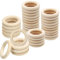 SHUOHONG 40 Stück Holzringe zum Basteln, Makramee Zubehör für DIY Schmuck, Holzringe Makramee, Unbehandelter Holz Makramee Ringe, Hängende Dekoration Ringe, 45mm