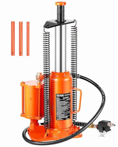 VEVOR Gato Hidráulico de Aire de Botella 12 T Gato Hidráulico de Botella Neumático Rango de Elevación de 265-505 mm Bomba Manual para Automóviles, Reparación de Automóviles, Ingeniería Industrial