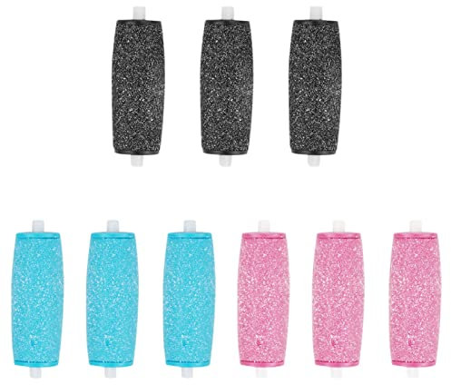 [12 Stück] Extra Grob Mineral Ersatzrollen für Scholl Velvet Smooth Hornhautentferner Nachfüll-Rollen mit Diamantpartikeln Ersatzrollen für Füße, Ersatzrollen mit Ersatzköpfen, 3 Arten von Rauheit