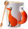 360 ml zorro taza, taza de café de cerámica 3D Animal Taza de café con cuchara tazas de animales dulces tazas lindas taza animal zorro regalo taza regalo para cumpleaños escolarización Navidad